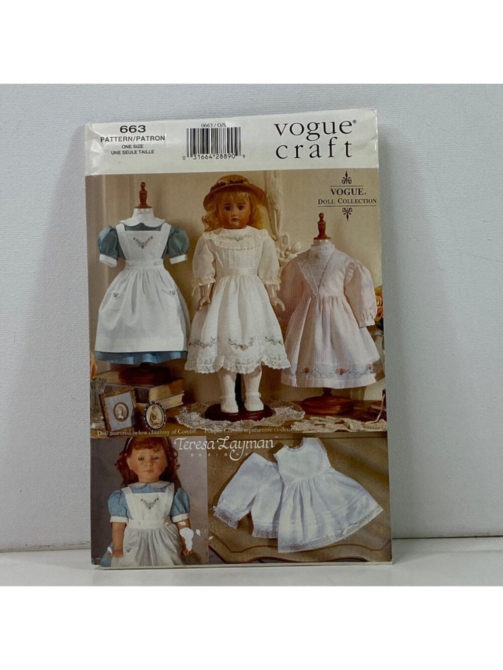 Vogue Craft 663 18 Inch Doll Sewing Pattern American Girl Vintage Dresses Uncut